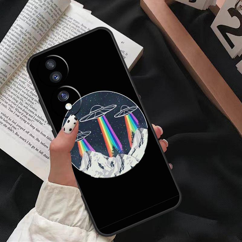 Cartoon Space Alien UFO Case For Honor X8 X9 X7 X6 a 8X 9X X9a Cover For Honor Magic 5 Pro 10 50 70 90 Lite Coque