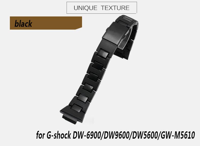 Pro Casio G-SHOCK DW-5600 DW6900 DW9600 Černý Plastový Řemínek Spona z Nerezové Oceli Pánský Náramek Řemínek Hodinkové Doplňky