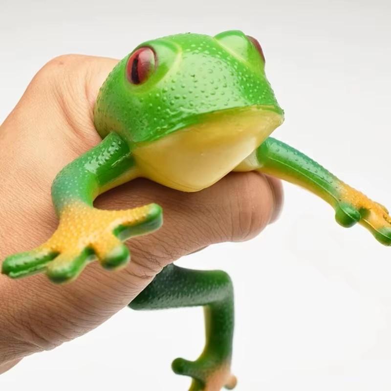 Tricky Decompress Frog Toy Simulation Frog Model Soft Rubber Fake Frog Sensory Game Excellent Gift For Children Funny Mischief