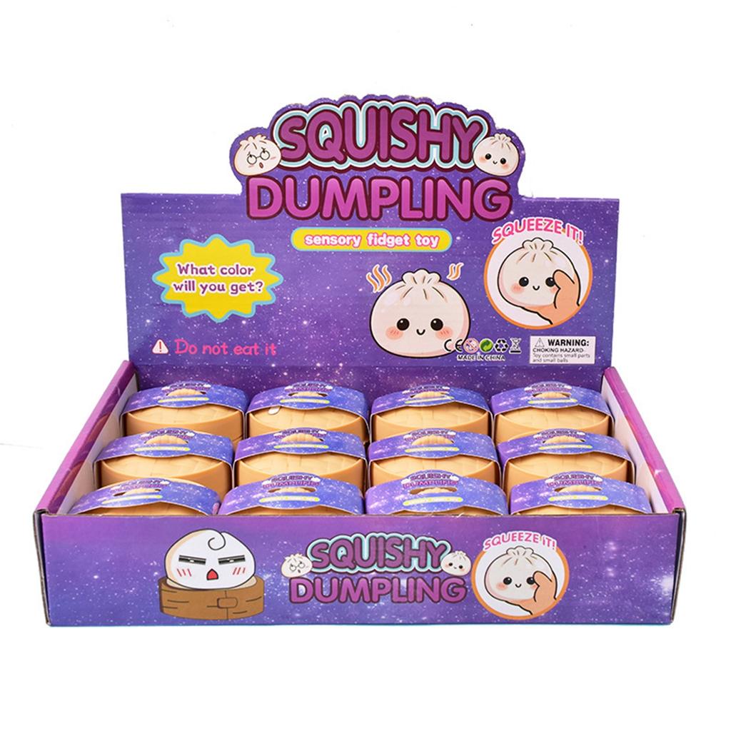12pcs Sensory Dumpling Fidget Toys with Steamer Soft Squishy Stress Relief Toys Creative Squeeze Playset for Anxiety Reduction and Focus