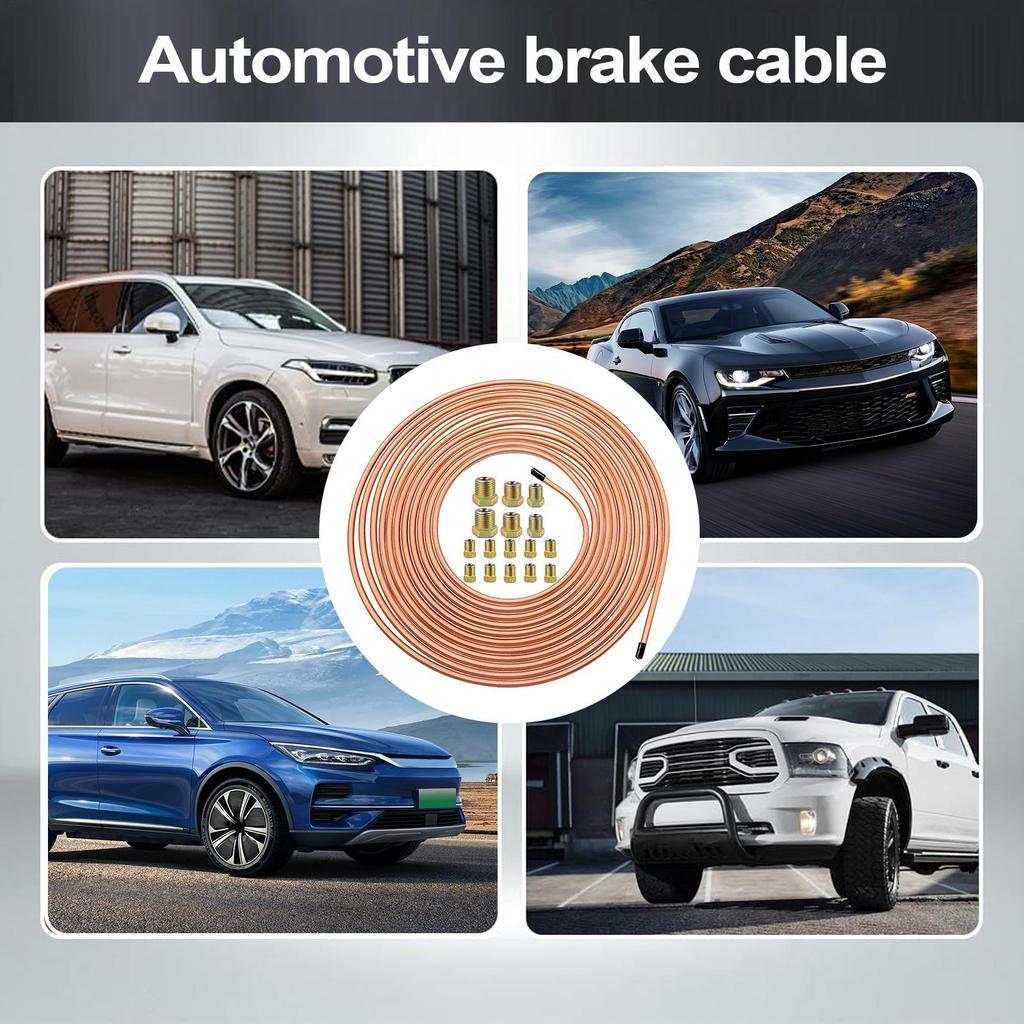 3/16 Brzdové potrubí 3/16 Potažená slitina 25 stop Sada fitinek pro brzdové potrubí Sada konektorů s antikorozní úpravou Nástroj pro opravu automobilů Pro brzdění