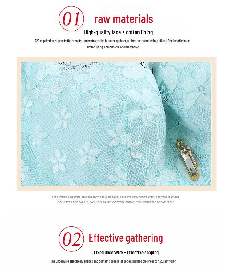 Plus Size Lace Full Cup Bra - Slimming Vest Style for Large Busts