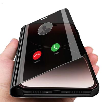 Husă pentru telefon pentru iPhone 15 Pro Max Husă de carte din piele cu oglindă transparentă cu suport pentru iPhone15 Pro Max Plus 15Pro 15ProMax 15Plus Huse rezistente la șocuri