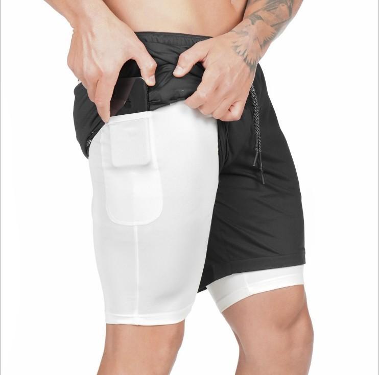 Pantaloni scurți sport la modă de vară 2023, alergare în aer liber Ciclism, pantaloni scurți cu strat dublu respirabili pentru bărbați