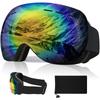 Gagaciso Ski Angle Dual Spherical Fully UV Compatible and Lightweight and for and Motorcycle Use VLT Goggles, 240° Ultra-Wide View, Lenses, Anti-Fog,