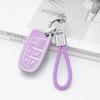 PIFOOG Key Fob Cover for Jeep Cherokee Grand Cherokee Compass Renegade Accessories Purple Bling Keychain 5 Button Car Keys Case Shell Full Covers