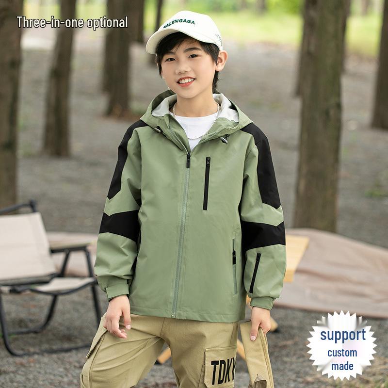 

Осіння дитяча вітрозахисна водонепроникна штормова куртка - Парний стиль для батьків та дітей, Можливість нанесення логотипу на замовлення Double Extra Large