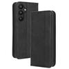 Für Samsung Galaxy A34 5G Sturzsichere Handyhülle Ständer Retro-Textur Aufgedrucktes Muster Magnetisch Selbstschließend Klappbar Leder Brieftasche Handyhülle