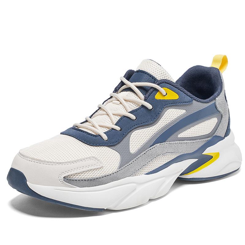 Men's Spring New Mesh Breathable Sports and Leisure Running Shoes Thick Soled Dad Shoes Trendy