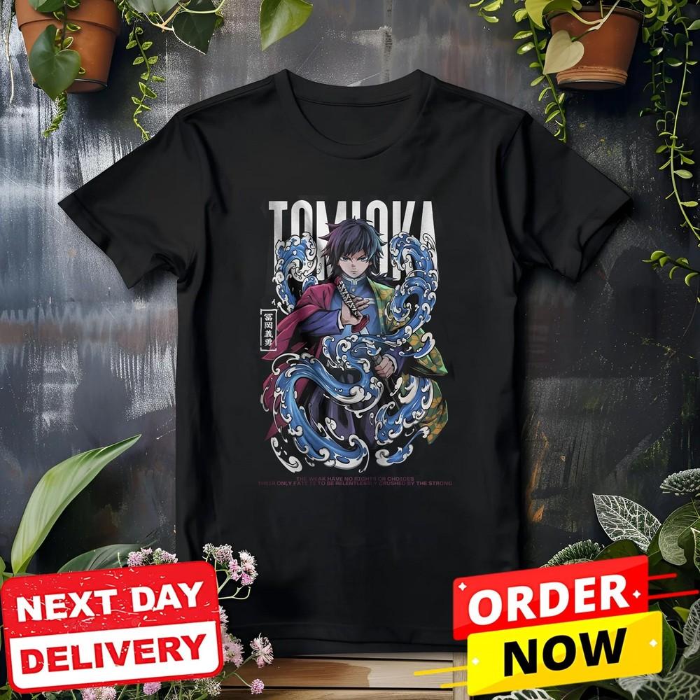 Demon Slayer Kimetsu no Yaiba Anime T-Shirt – Giyu Tomioka Anime Lover Tops Unisex T-Shirt M