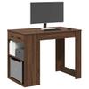Desk with Drawers and Shelf Brown Oak Effect