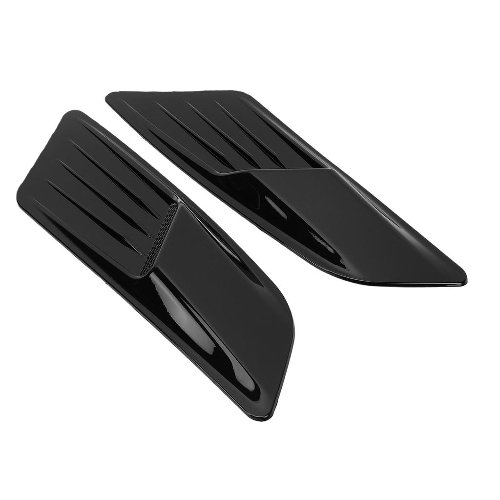 2pcs Car Engine Hood Scoop Cover Black Bonnet Cooling Intake Vent Trim Universal for Automotive Exterior Decor