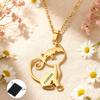 Customized Name Date Twisted Cat Necklace Stainless Steel Personalized Hip Hop Fashion Hollow Cat Necklace Fashion Jewelry Gift