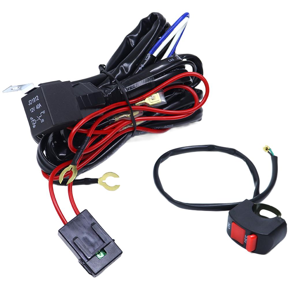 12V 24V Kit Headlight Harness For Work Light Wide Compatibility Direct Plug-in Connectors Slow-blow Fuse Protection For Car