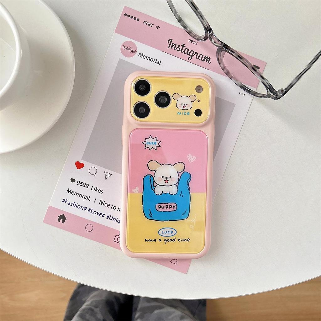 Cartoon Love Heart Bear Phone Case for iPhone 17/16 PROMAX - Cute, Drop-Proof, with Large Window