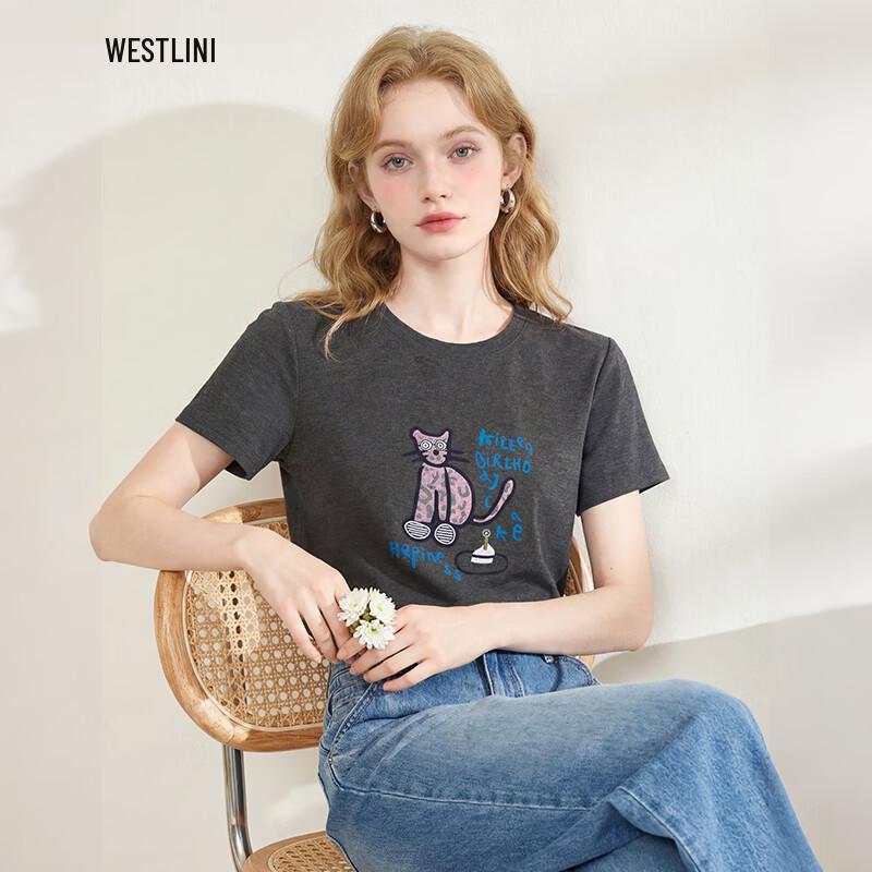 

Westlink Women s Cartoon Cat Print T-Shirt M