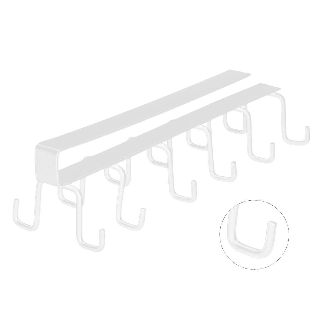 Kitchen Utensil Holder Hanger Iron Double Row Hook Spoon Shovel Shelving for Restaurant White
