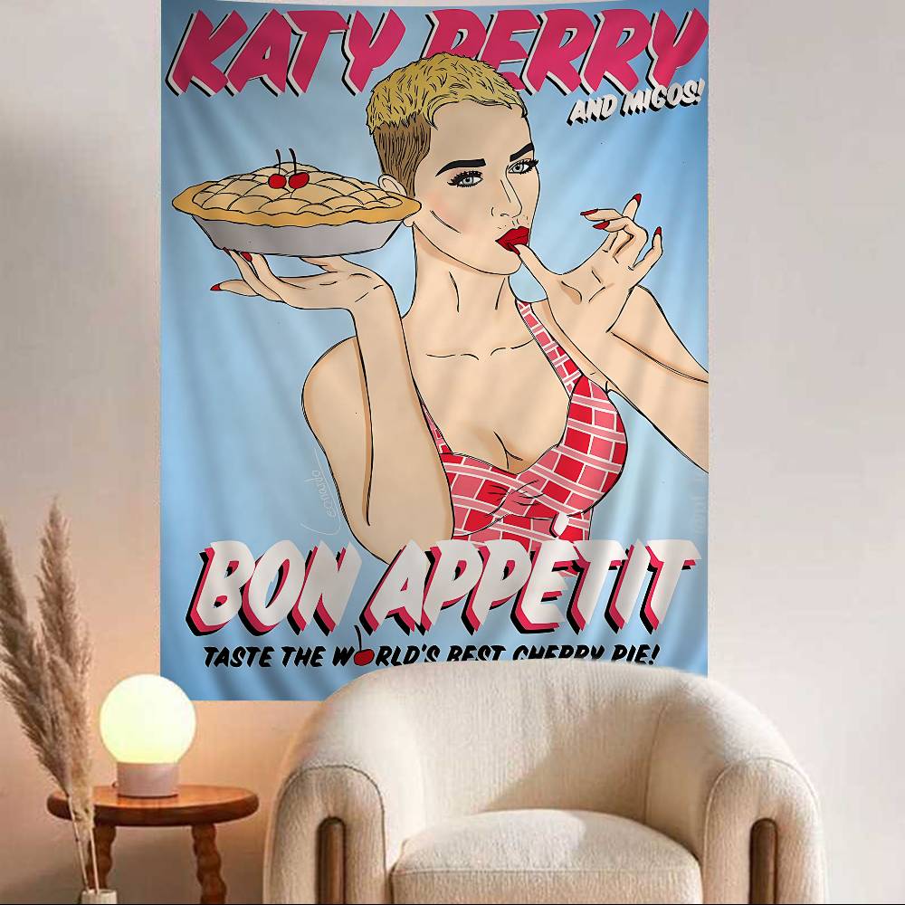 KATY PERRY Musik Wandteppich Heimdekoration Hippie Bohème Dekoration Divination INS Heimdekor