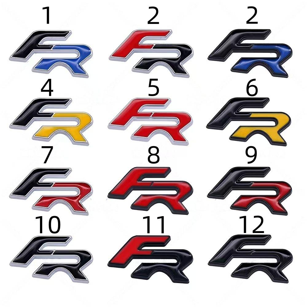 3D Metal FR Logo Badge Sticker Side Fender Rear Trunk Emblem Decal High-Quality Automotive Accessories