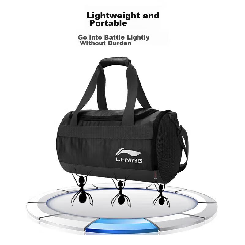 Li-Ning Swimming Bag, Waterproof Storage Bag,Dry-Wet Separation, Black