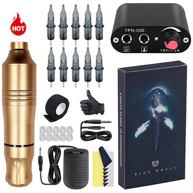 MiniTattoo Power Pen Motor Tattoo Machine Set Sada tetovacích per pro profesionály