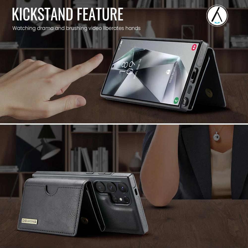 Luxury Magnetic Leather Phone Case for Samsung Galaxy S25 Ultra Edge S26 Plus S24 Fe S23 S22 S21 Detachable Card Bag Stand Cover