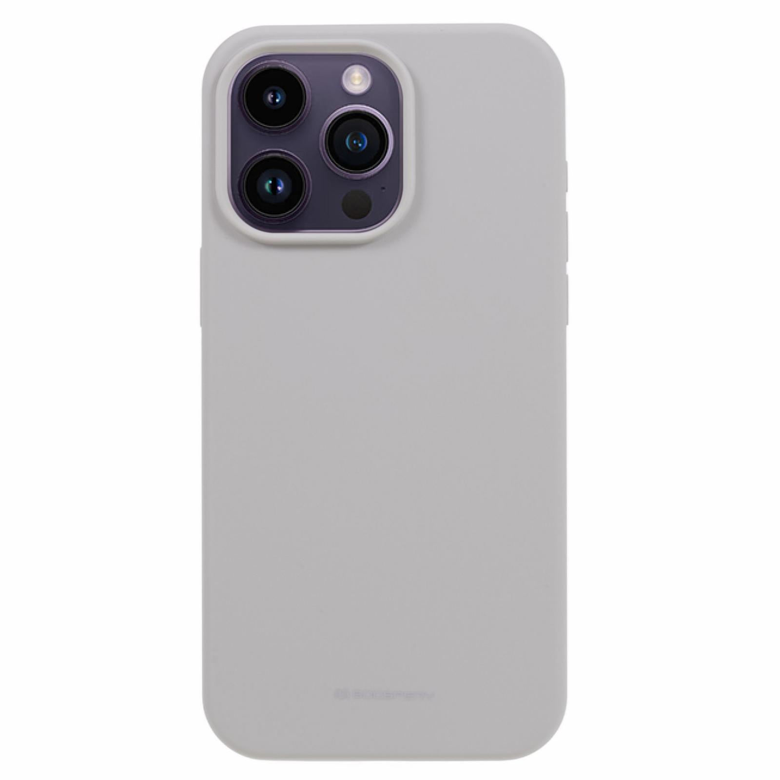 

MERCURY GOOSPERY For iPhone 15 Pro Phone Case Soft Touch Liquid Silicone Back Cover Light Grey