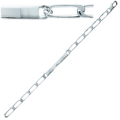 [E2165] - Silver 'Identity' Curb Chain - 18 Cm 5 Mm