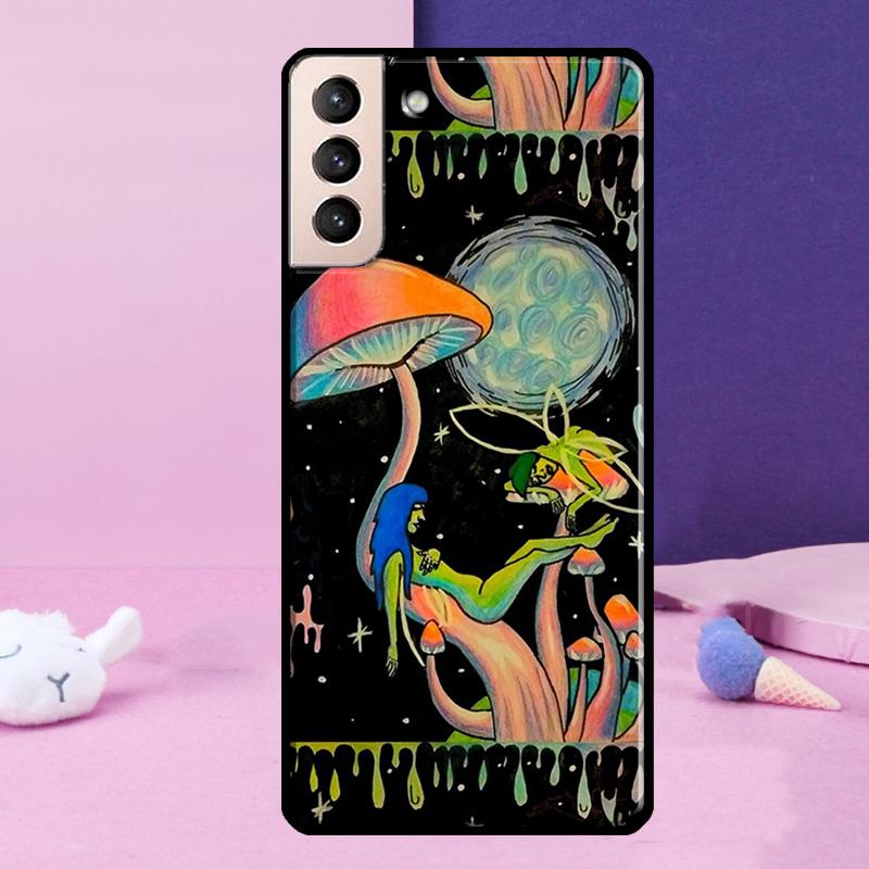 Psychedelic Mushrooms Florals Phone Case For Samsung Galaxy S25 Ultra S24 Ultra S9 S10 S20 S21 S22 Plus S23 S24 FE Cover