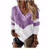 Autumn Winter Women Sweater New Striped Soft V-Neck Pullover Fashion Casual Loose Jumpers 2021 Female Sweaters Tops