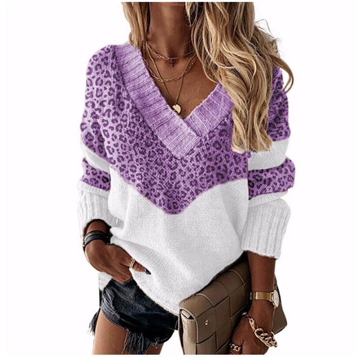 Autumn Winter Women Sweater New Striped Soft V-Neck Pullover Fashion Casual Loose Jumpers 2021 Female Sweaters Tops