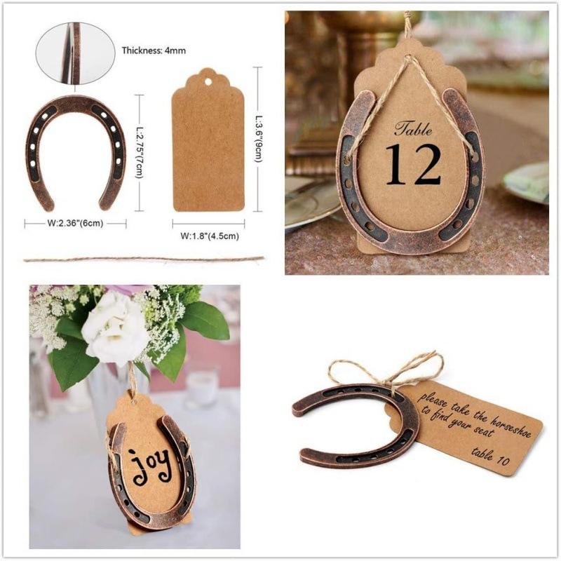 10/20PCS Lucky Horseshoes Wedding Favors Rustic Craft Horseshoe Gifts with Thank Tags and Gift Bags for Birthday Baby Shower