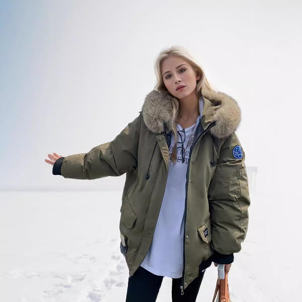 YJKDYK 2024 Winter Jacket Women Parka Coat Female Fur Collar Hooded Parkas Cotton Jacket Lady Warm Snow Wear Padded Clothes