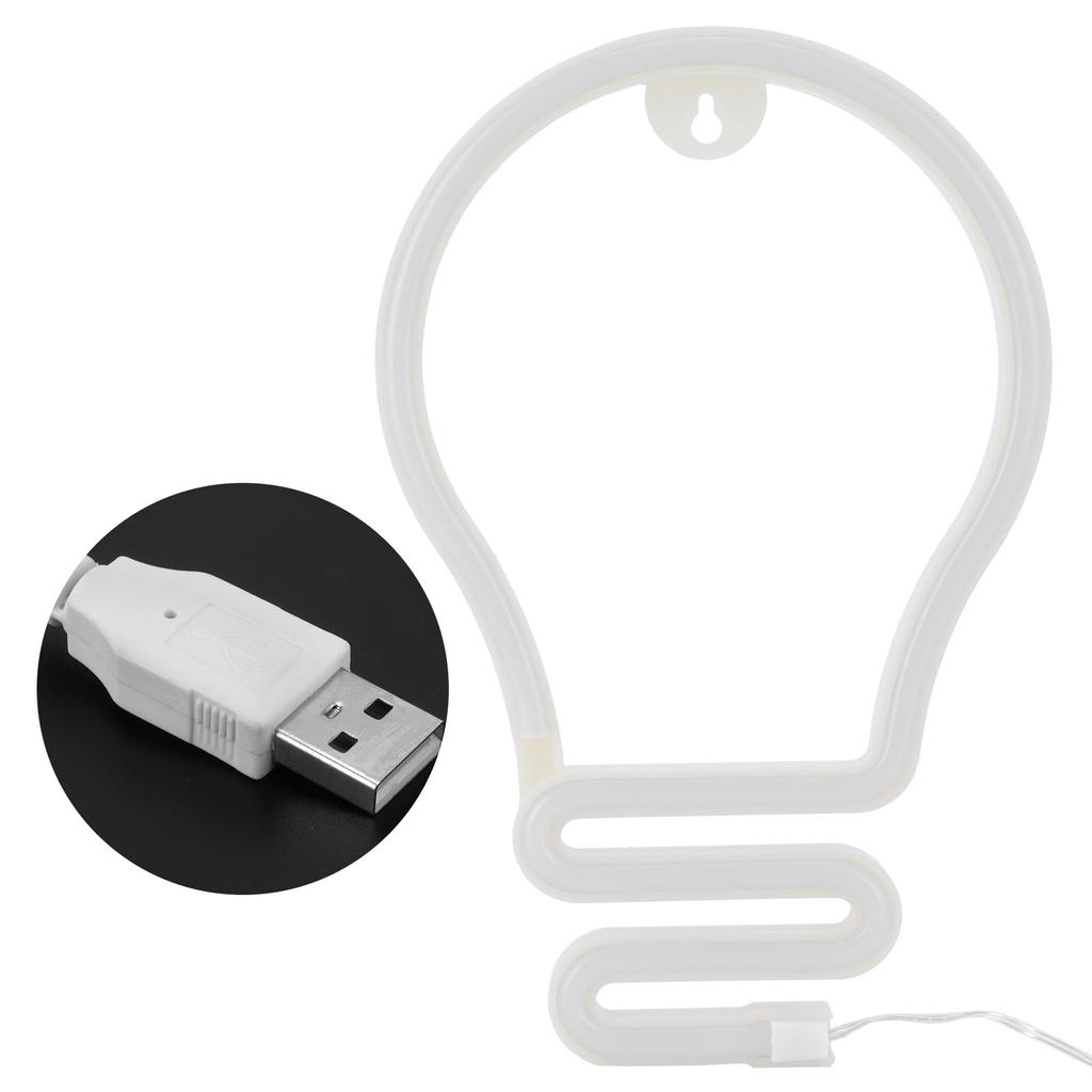 Bulb Shape Neon Light LED Sign for Wall Decor Party Christmas Wedding USB/Battery PoweredBlue