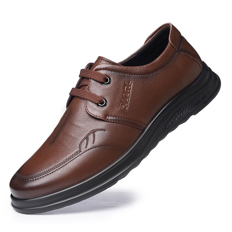 

2025 Men s Thick Sole Leather Shoes - Soft Sole, Casual & Formal 41