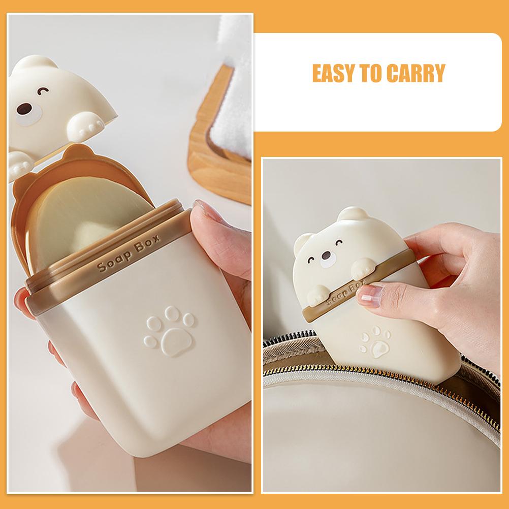 Sealed Soap Dish with Lid Portable Draining Holes Plastic Boxes for Travel Shower KitchenSoap Container Storage