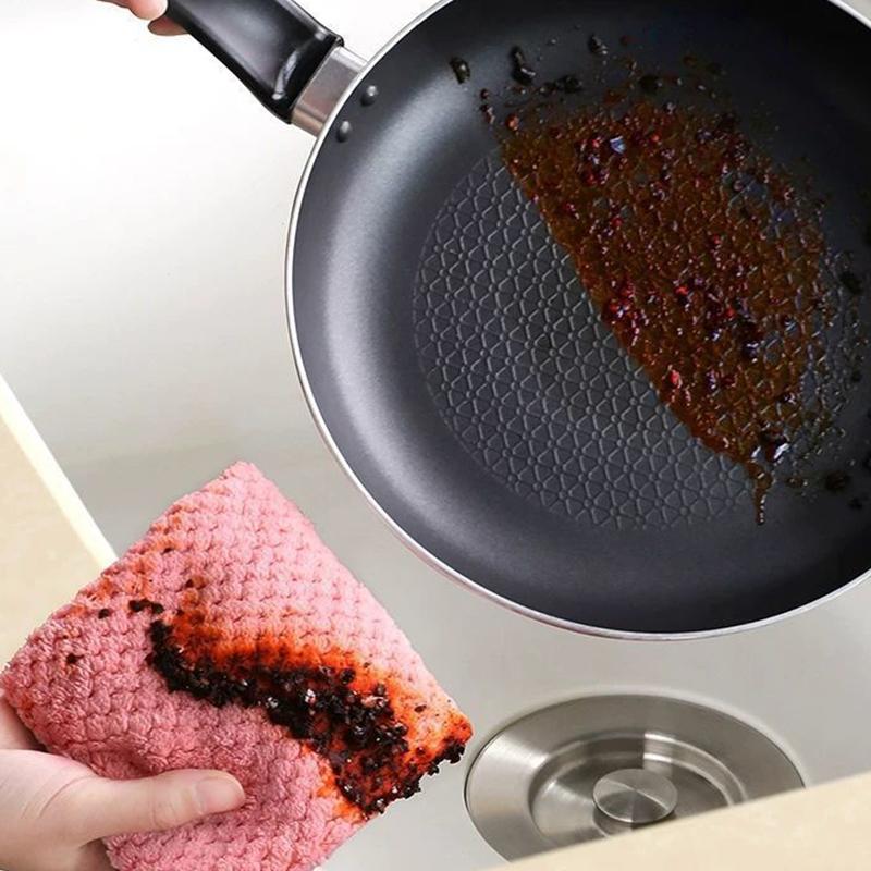 Non-Stick Oil Wiping Towel Non-Linting Hangable Coral Fleece Double-Sided Rag