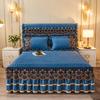 Luxury Lace Orange Winter Bedspread Thick Home Bed Skirt-style Bed Sheets Embroidery Cotton European-style Bed Spreads