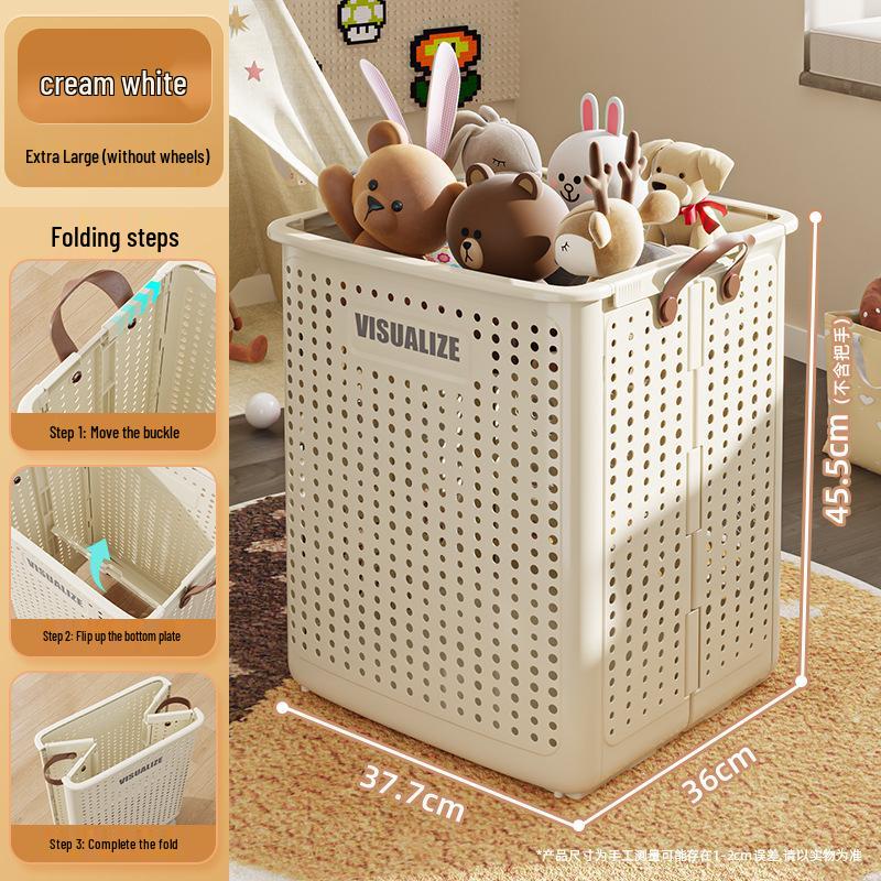 Foldable Laundry Basket with Wheels - Storage for Dirty Clothes