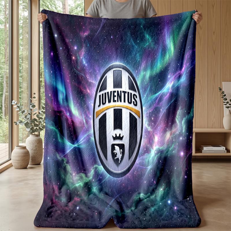 Juventus FC Themen-Decke Weiche Flanell-Decke Plüsch-Überwurf Gemütliche Sofa-Bett-Decke für Wohnkultur