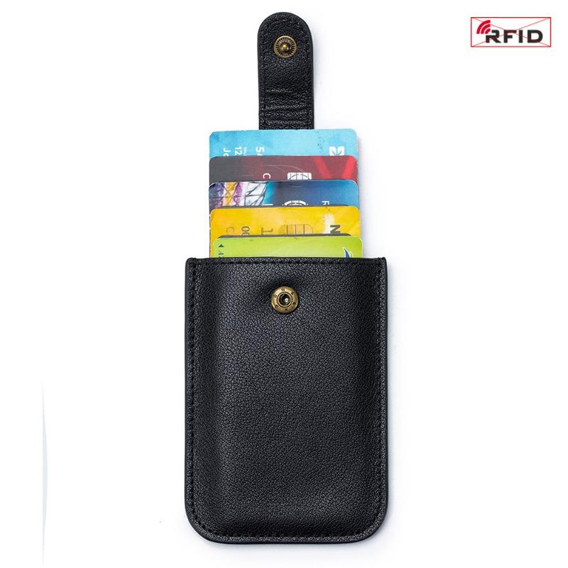 New retro classic pull card bag RFID leather ultra-thin business card bag portable small card bag men