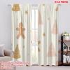 2pcs,2D Plane Printing Popular Curtains Christmas Tree Ornament Gingerbread (3) Durable Polyester (without Rod) Decorations