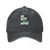 Essen, schlafen, Betis, wiederholen Cap Cowboy Hat Baseballkappe |-f-| Damenhut Herren