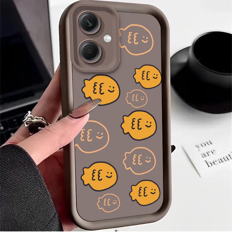 Cartoon Cat Fish Dot Print Case for Xiaomi Redmi Note 14 13 12 Turbo 11S 4G 11 10 Pro Plus 9 14C 13C 12C 9C A2 A1 Cover Funda