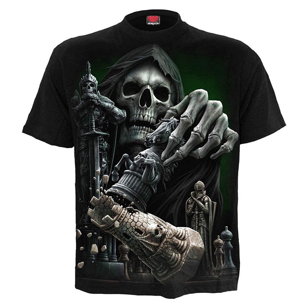 Summer Fashion Men And Women Horror Skull 3D Printed O-Neck Short Sleeve Personality Trend Casual Kids T-shirt Oversized Tops