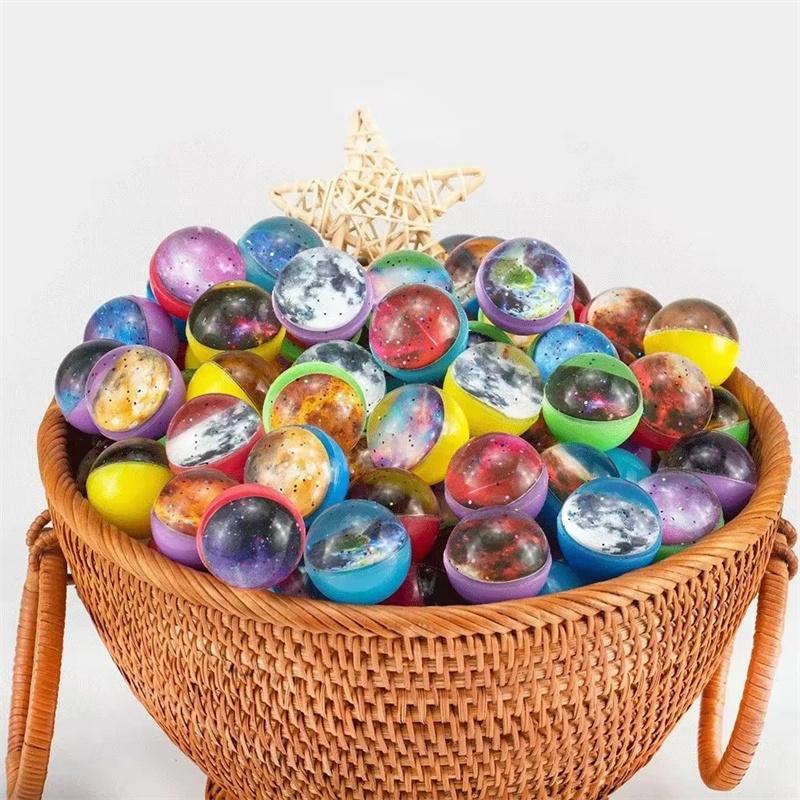 12Pcs Starry Sky Elastic Ball Toy Children Colored Boy Bouncing Ball Rubber Kids Sport Games Elastic Jumping Ball Gift