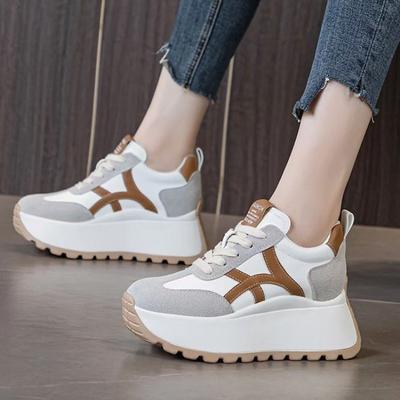 Small Height Increase Women's Spring New Versatile Running Shoes College Style Casual Sports Shoes