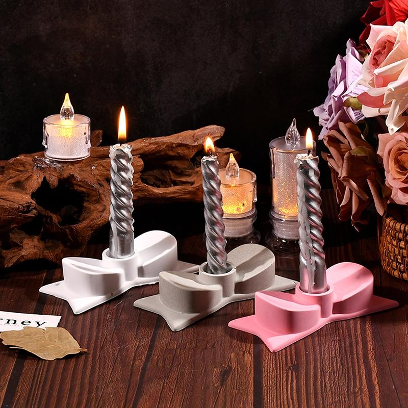 DIY Kerzenhalter Silikonform Schleifenform Tropfkleber Gipsform Handgefertigte Duftkerzenständer Basis Silikonform