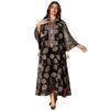 AB423 Plus Size Women's Embroidered Sequin Robe Dress - Middle Eastern, European, American Style