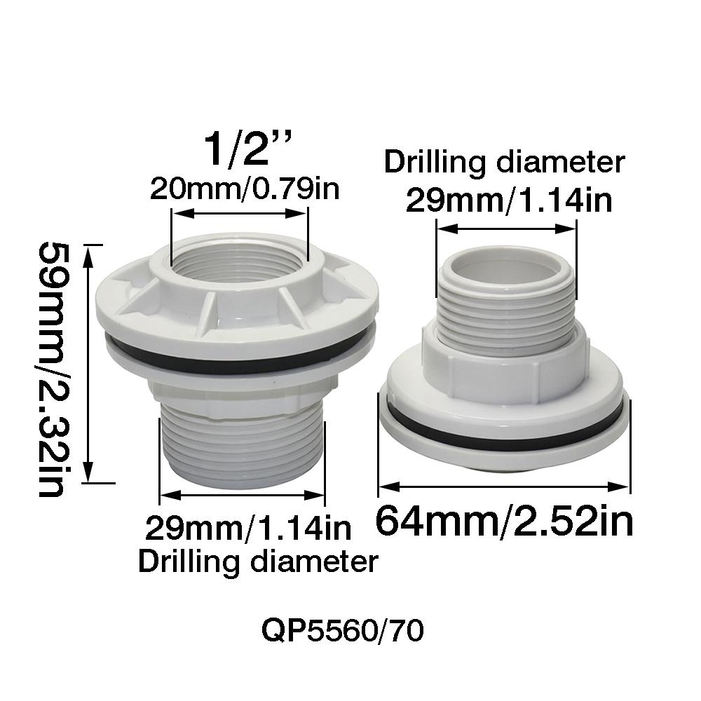 1-1/4'' 1/2'' 3/4'' 1'' Double Female Thread Water Tank Joints Aquarium Accessories Fish Tank Connector Irrigation Hose Fitting